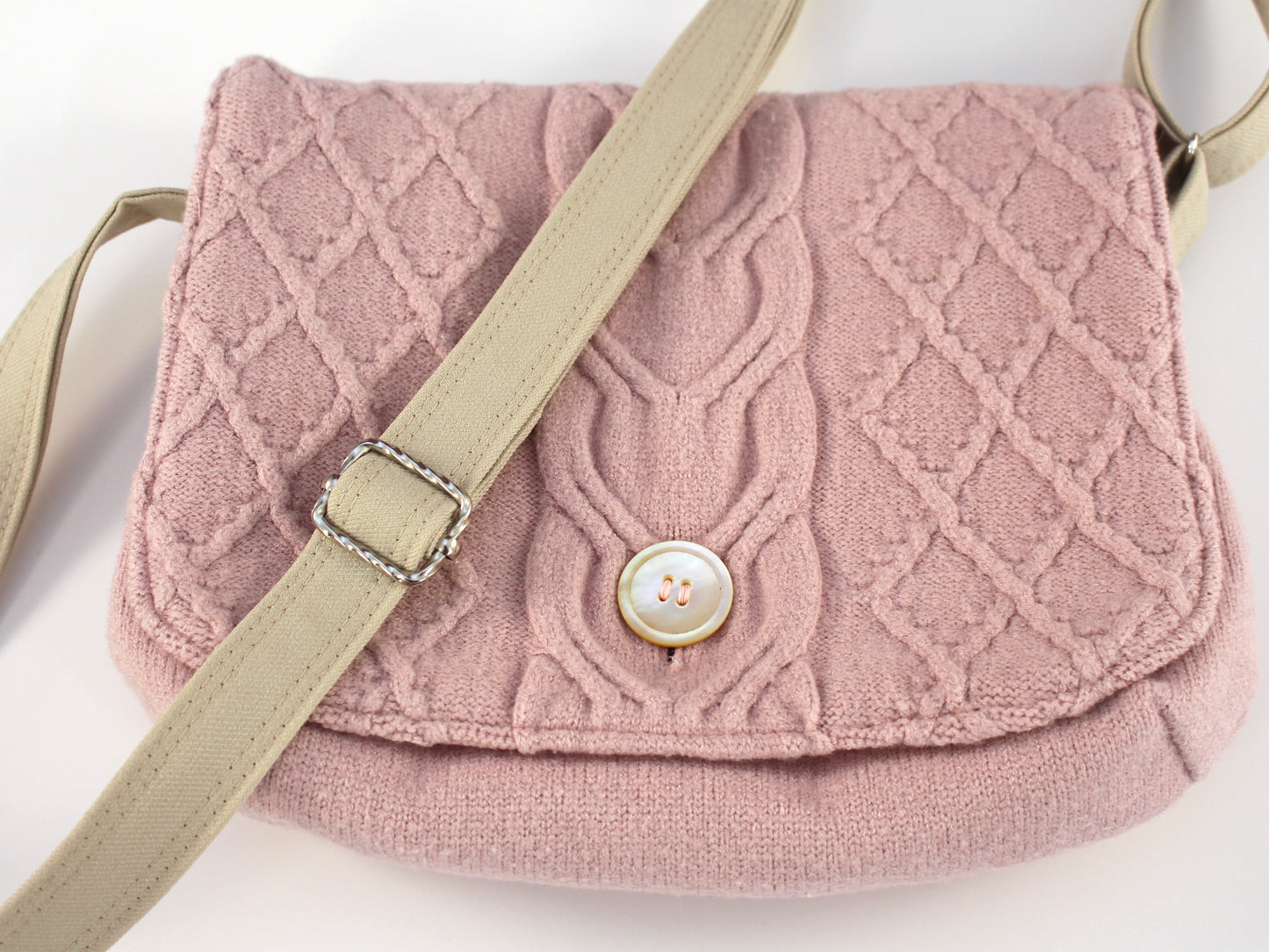 Crossbody Cable Knit Sweater Purse