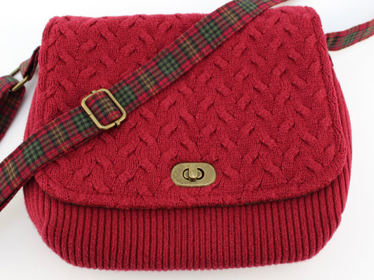 Crossbody Cable Knit Sweater Purse