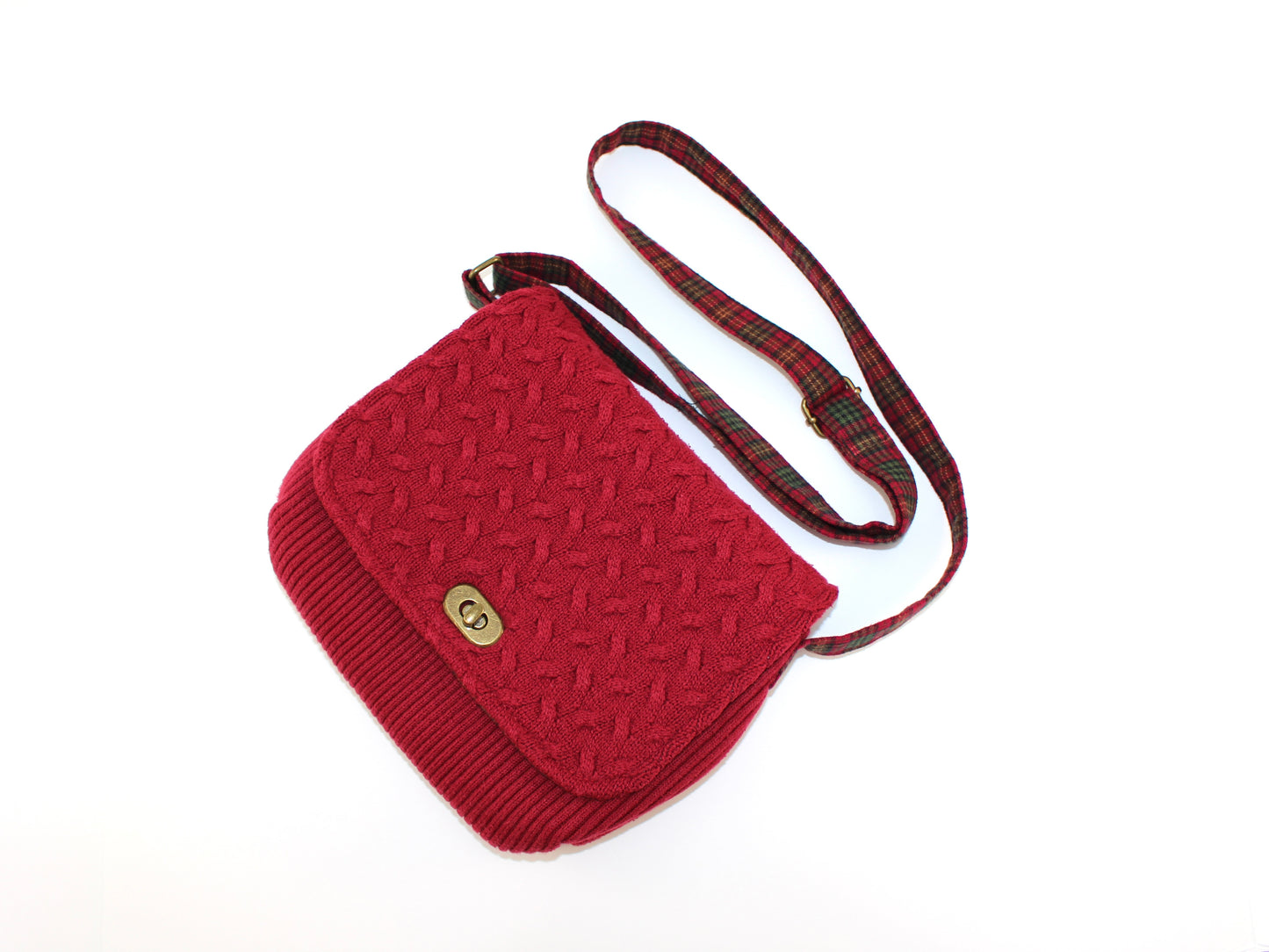 Crossbody Cable Knit Sweater Purse