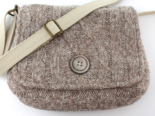 Crossbody Cable Knit Sweater Purse