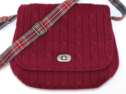 Crossbody Cable Knit Sweater Purse