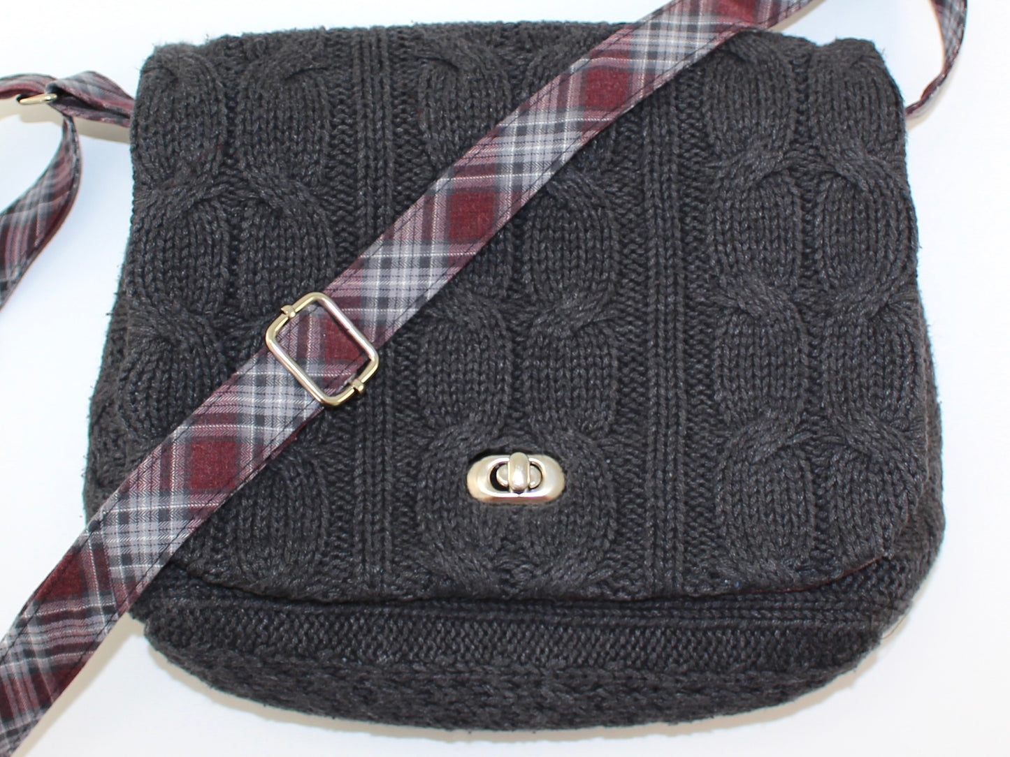 Crossbody Cable Knit Sweater Purse