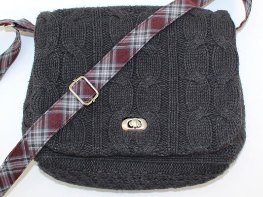 Crossbody Cable Knit Sweater Purse