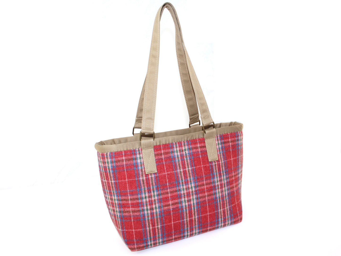 Wool Plaid Shoulder Bag
