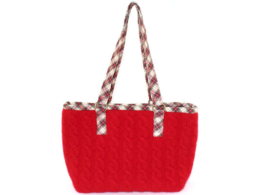 Wool Cable Knit Sweater Shoulder Bag