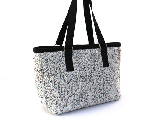 Cable Knit Sweater Shoulder Bag