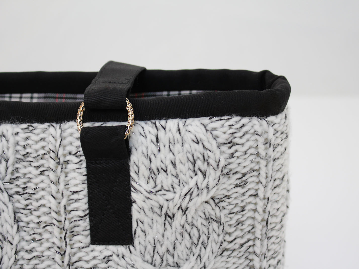 Cable Knit Sweater Shoulder Bag