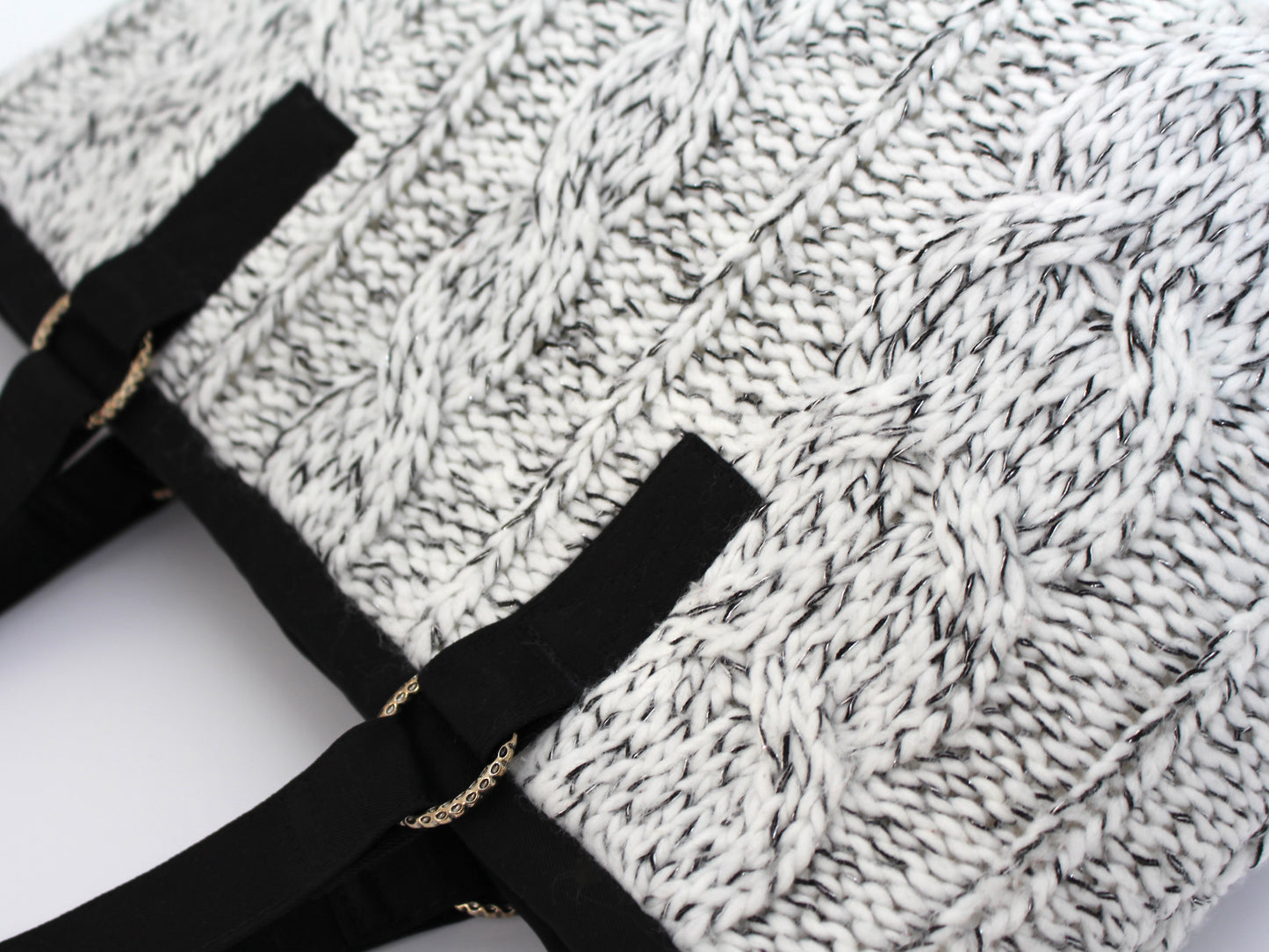 Cable Knit Sweater Shoulder Bag