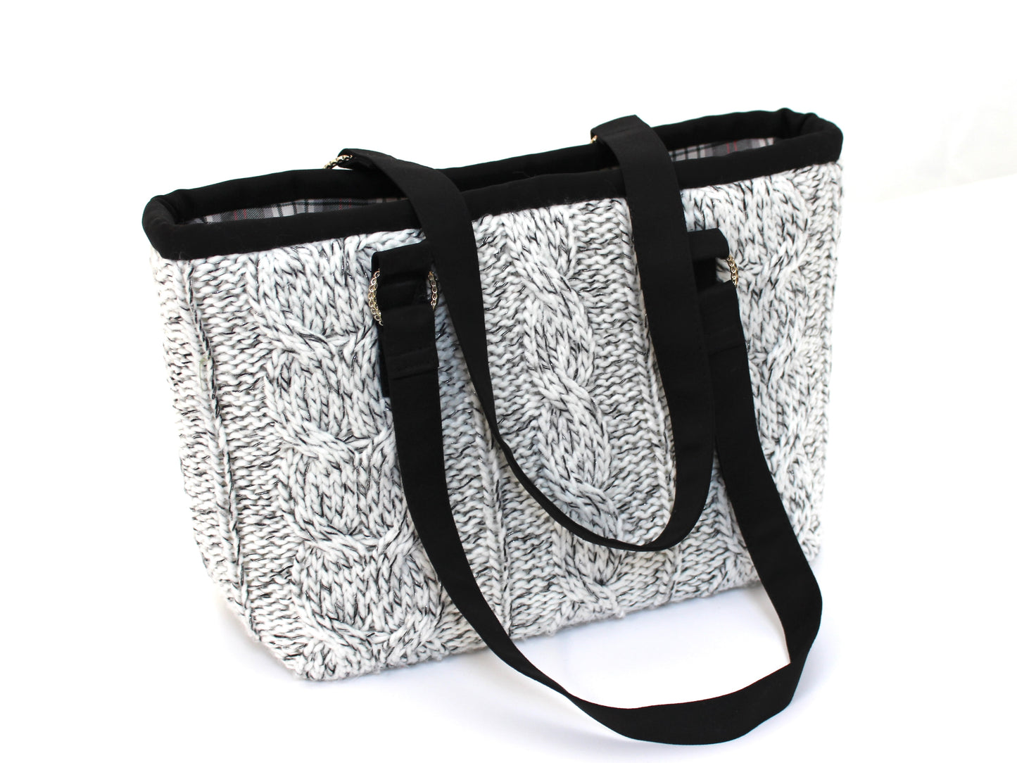 Cable Knit Sweater Shoulder Bag