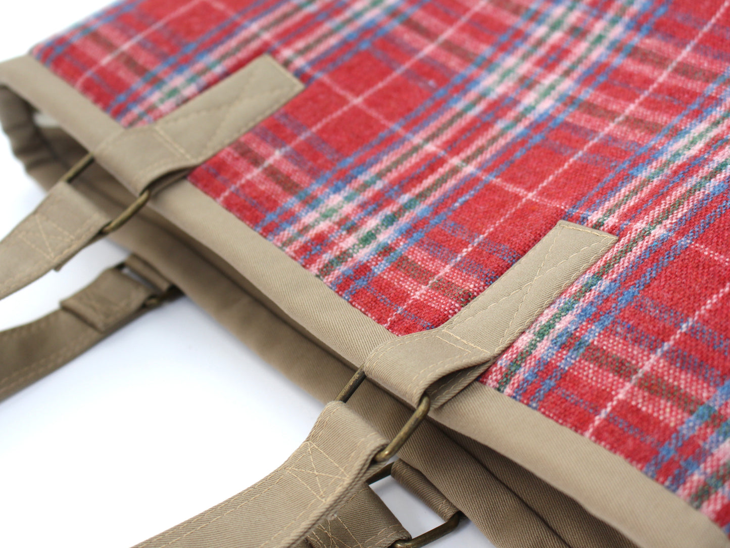 Wool Plaid Shoulder Bag