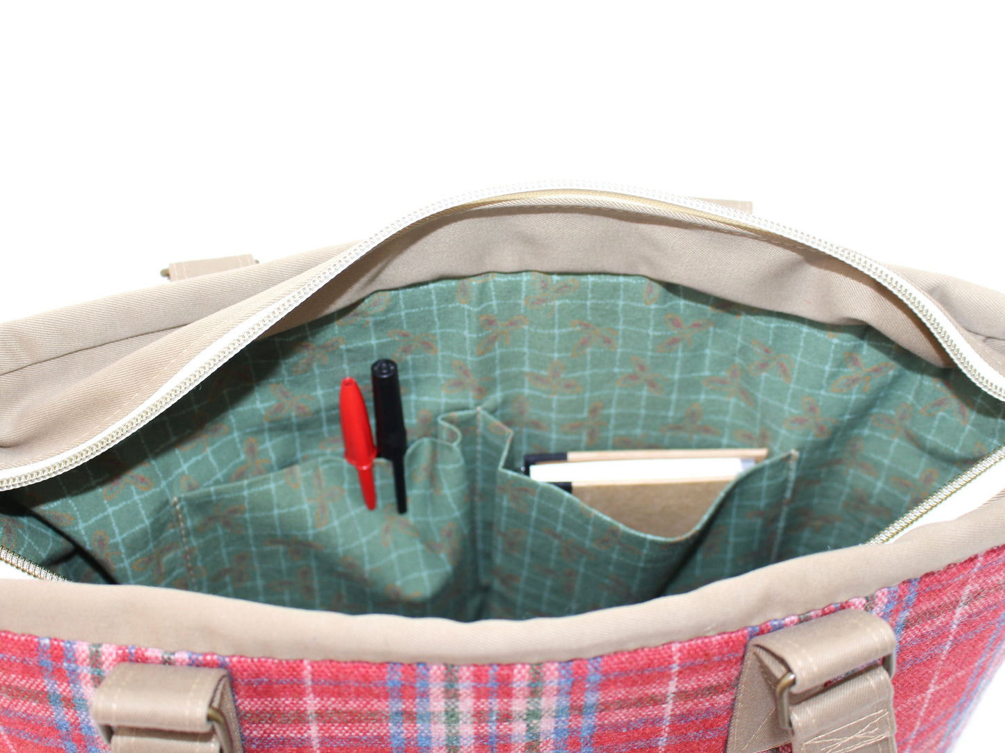 Wool Plaid Shoulder Bag