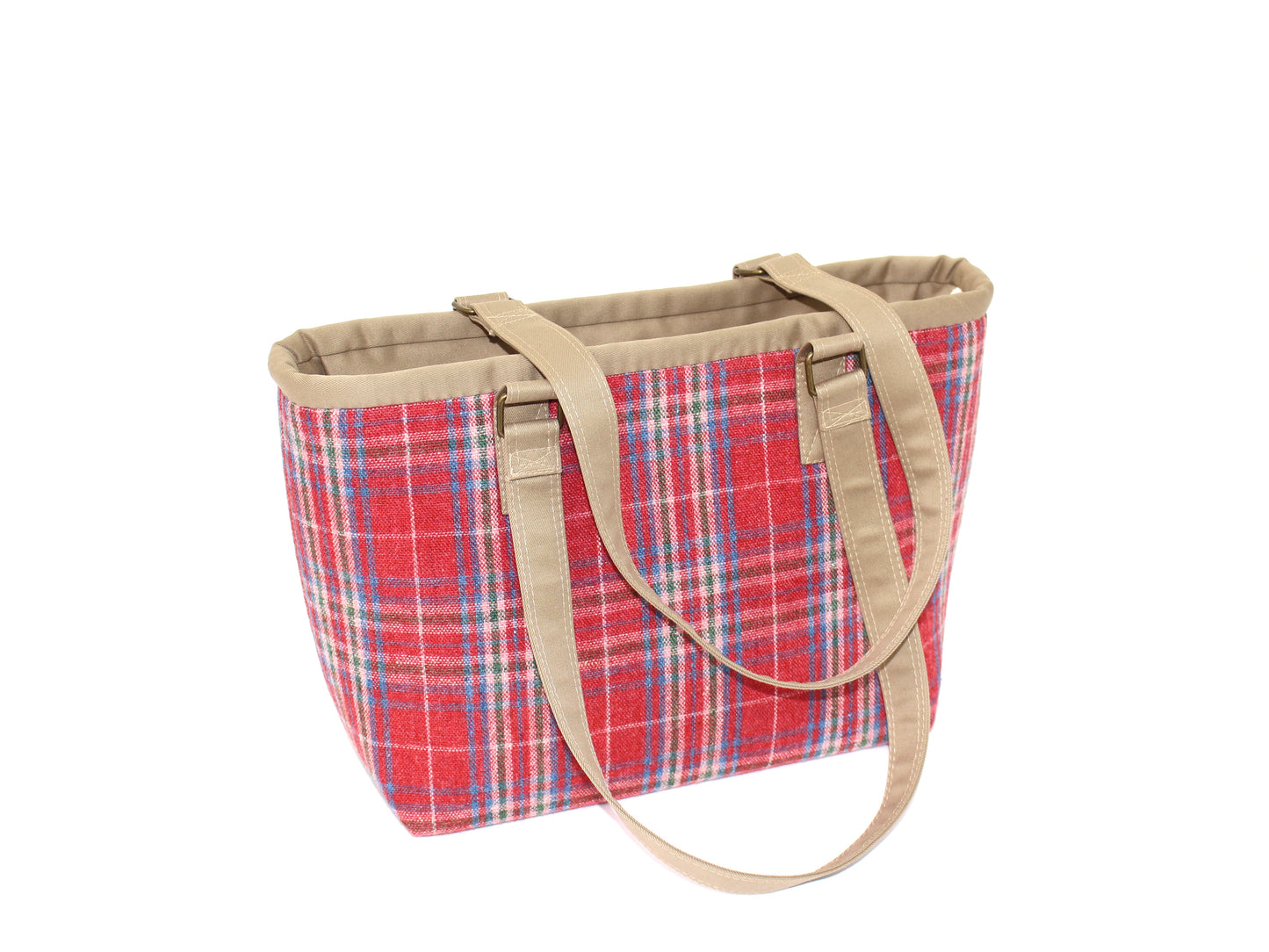 Wool Plaid Shoulder Bag