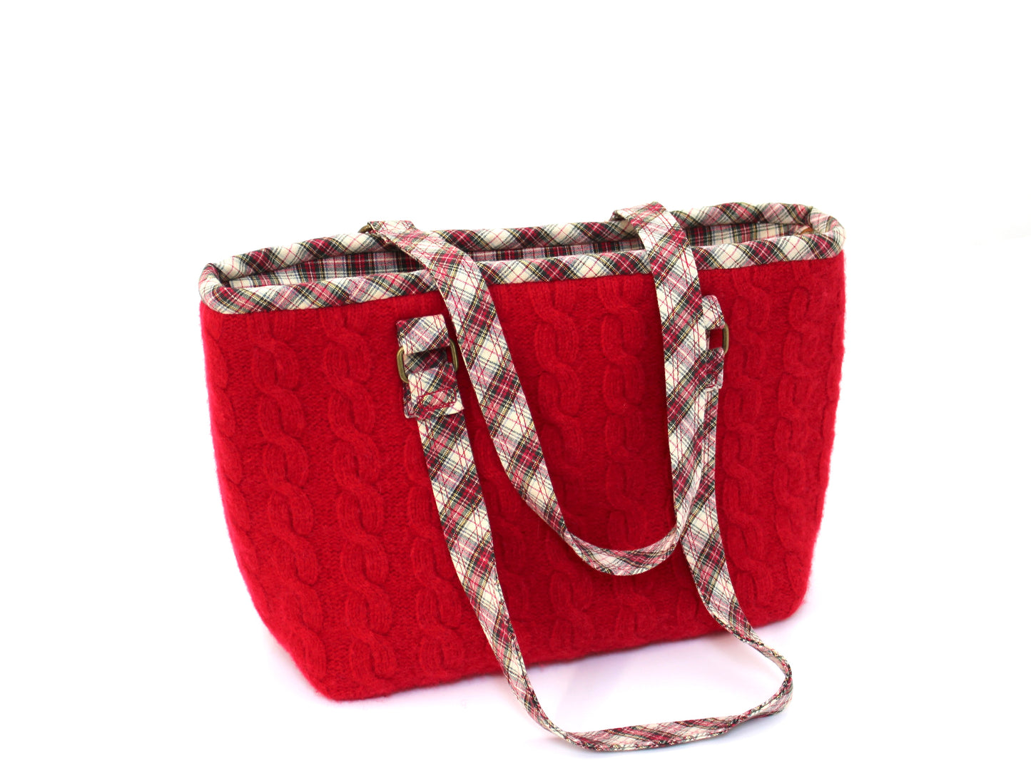 Wool Cable Knit Sweater Shoulder Bag