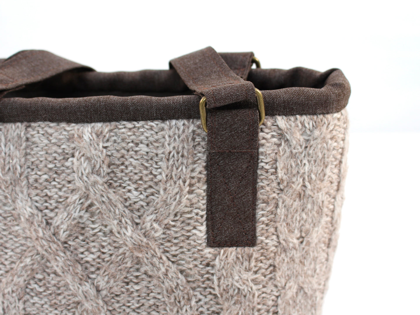 Cable Knit Sweater Shoulder Bag