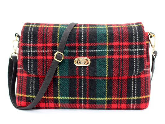 Wool Plaid Crossbody Bag