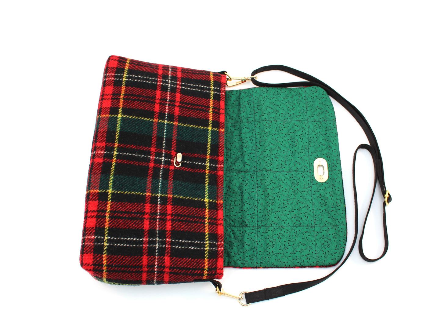 Wool Plaid Crossbody Bag