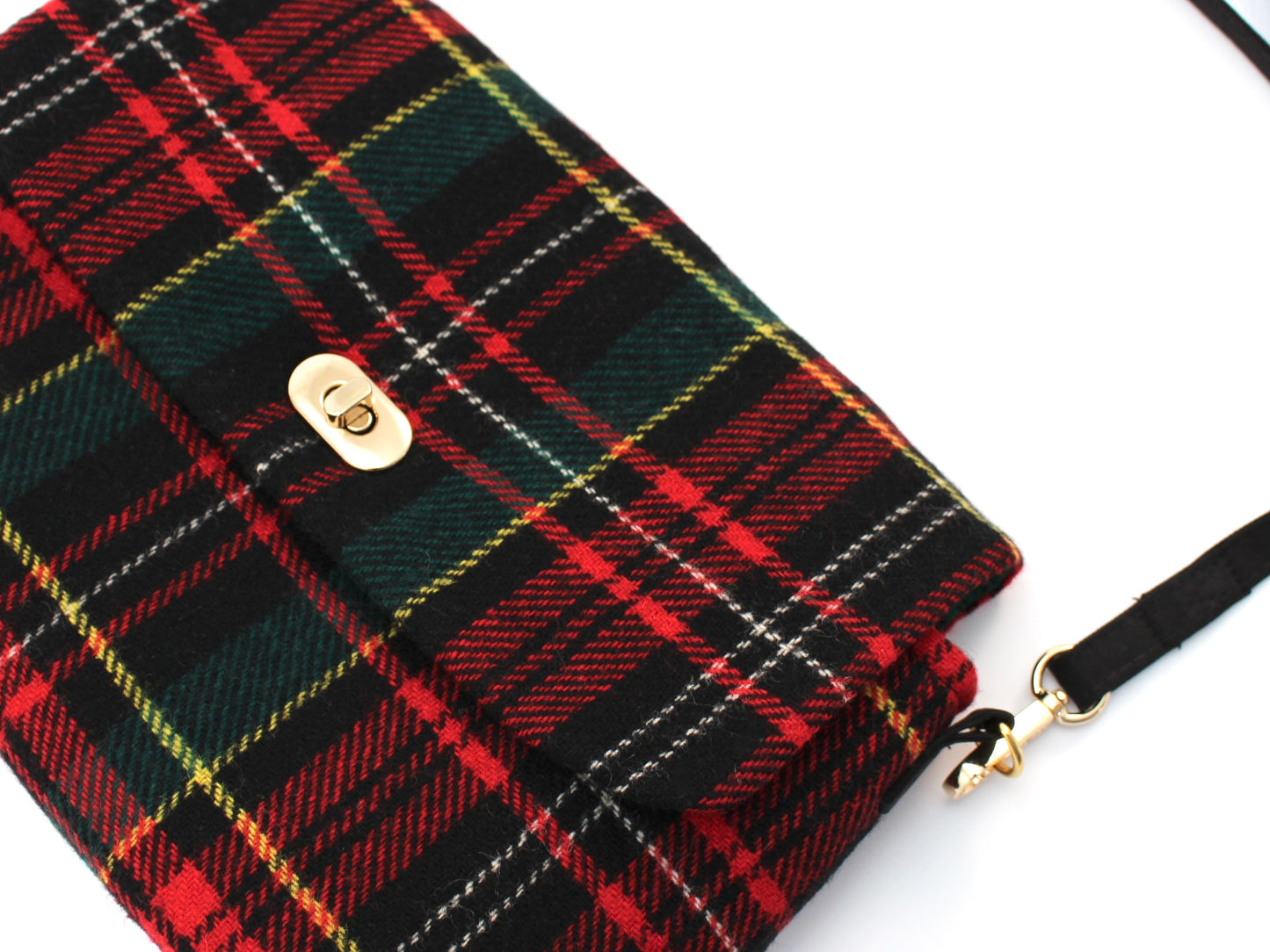 Wool Plaid Crossbody Bag