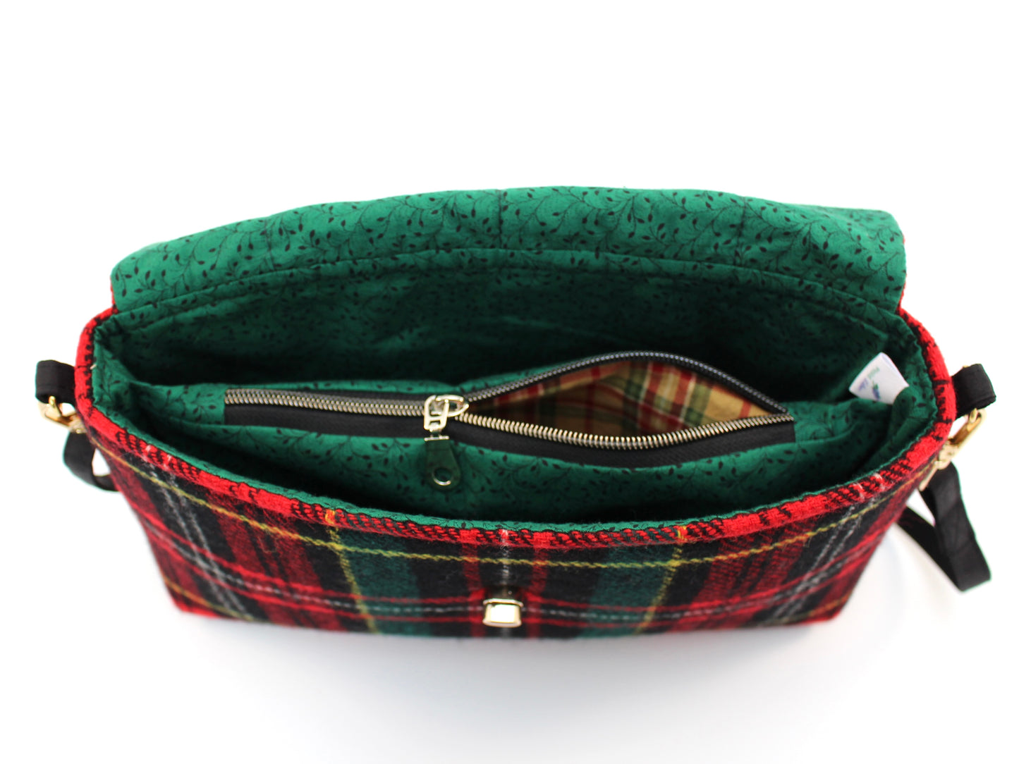Wool Plaid Crossbody Bag