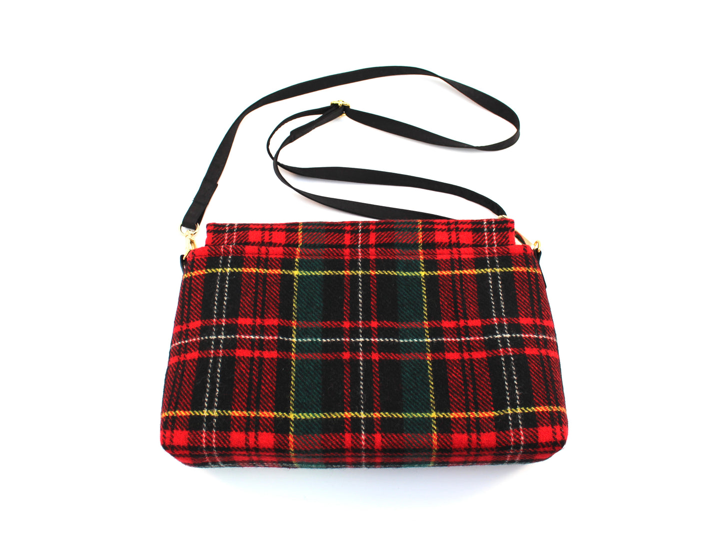 Wool Plaid Crossbody Bag