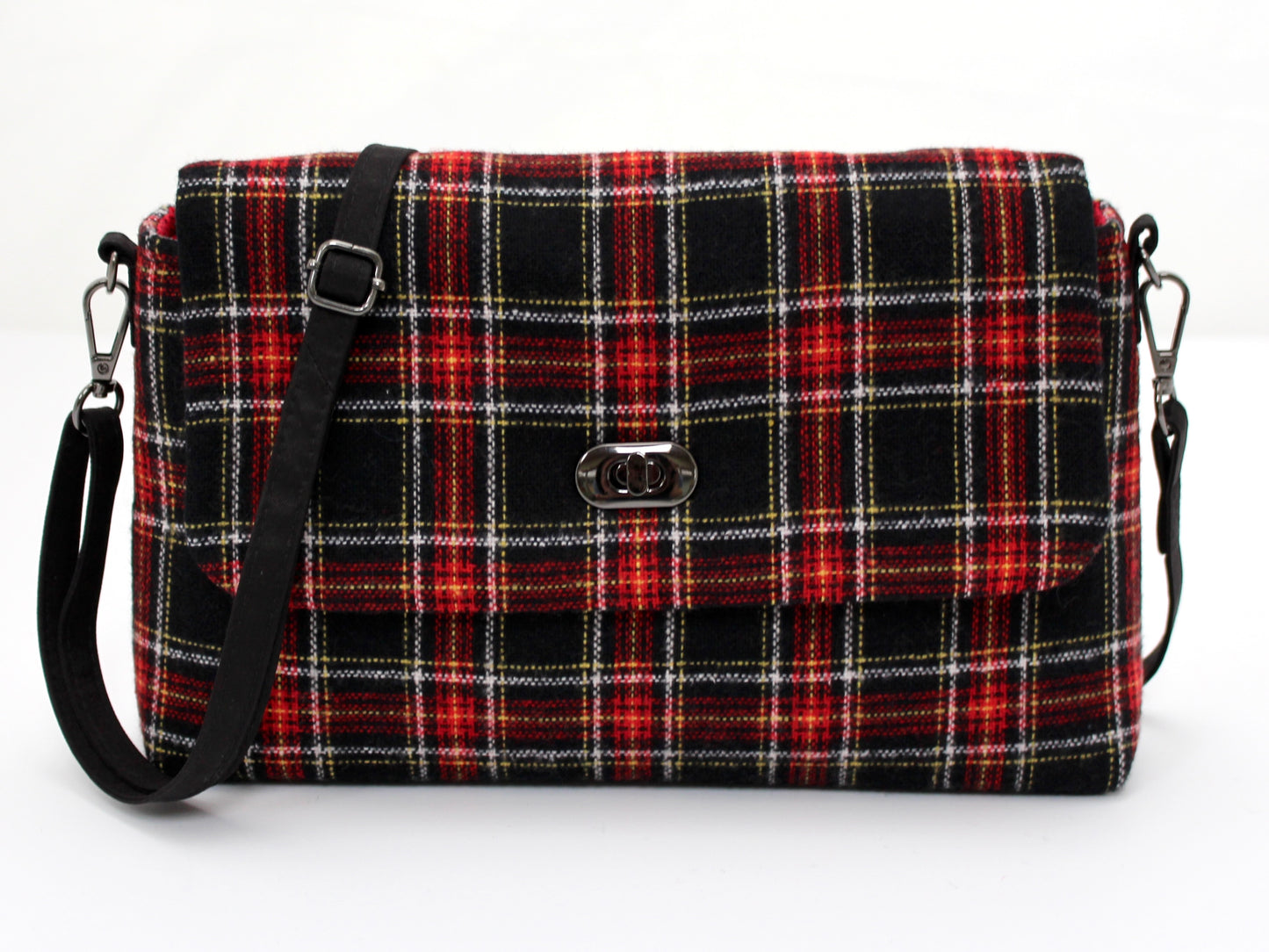 Wool Plaid Crossbody Bag