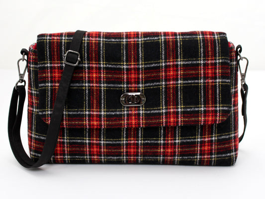Wool Plaid Crossbody Bag