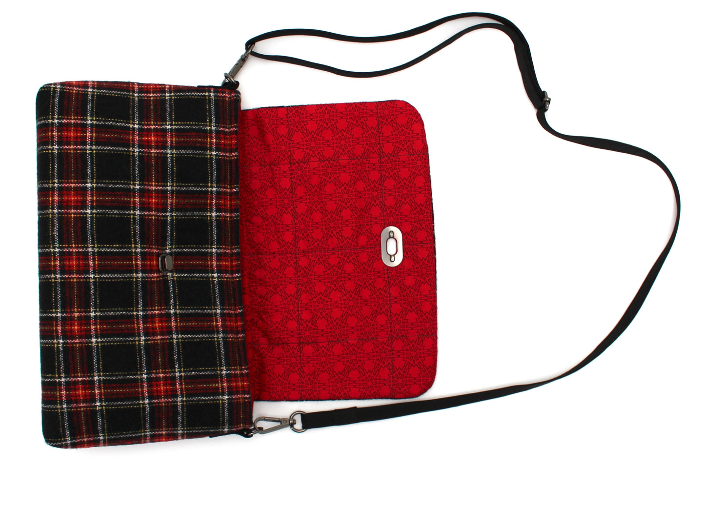 Wool Plaid Crossbody Bag