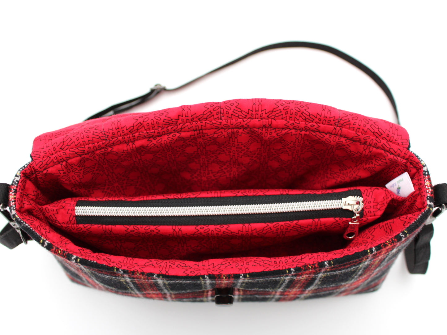 Wool Plaid Crossbody Bag
