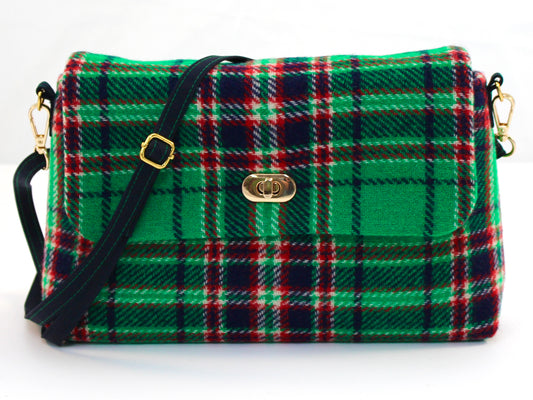 Wool Plaid Crossbody Bag