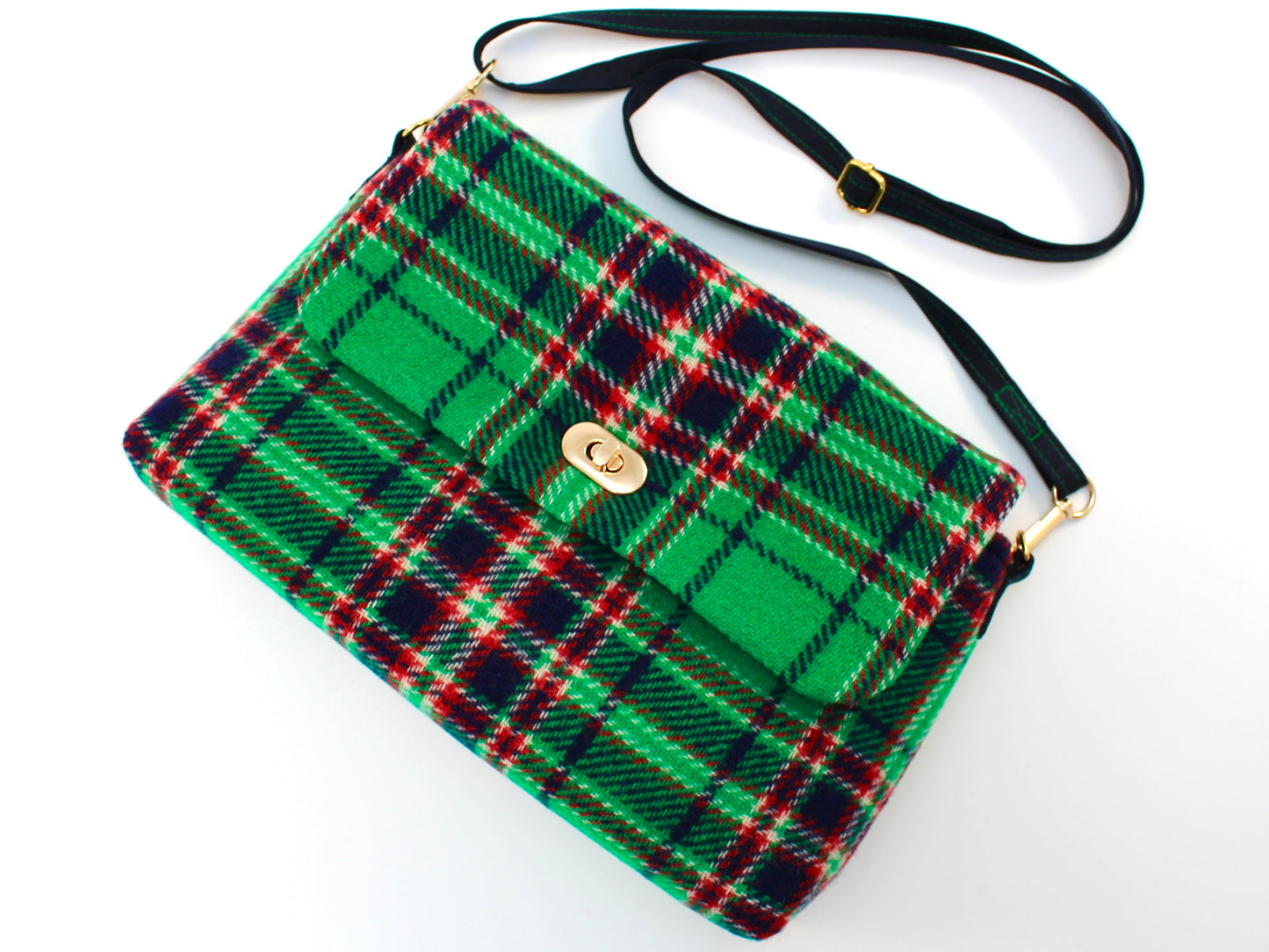 Wool Plaid Crossbody Bag