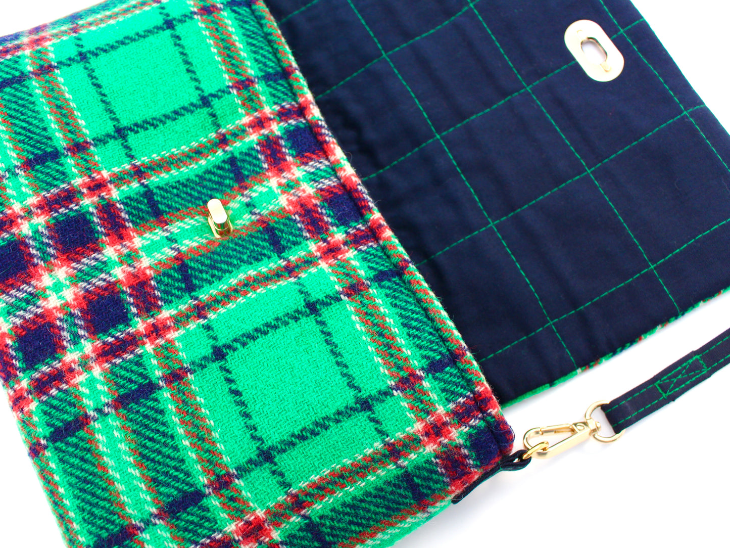 Wool Plaid Crossbody Bag