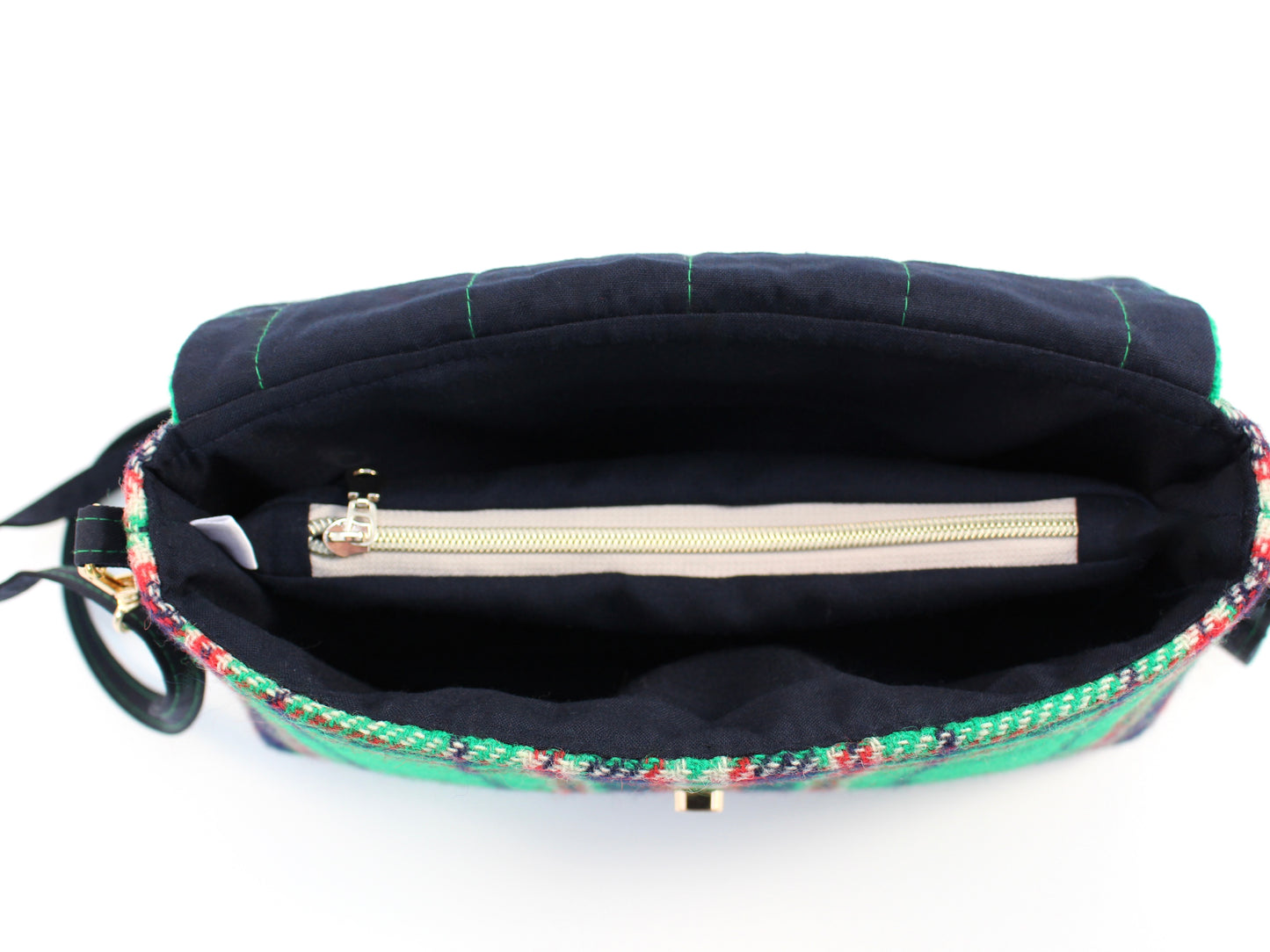 Wool Plaid Crossbody Bag