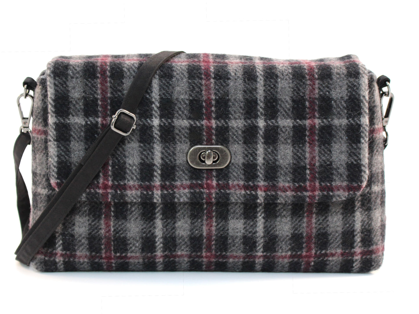 Wool Plaid Crossbody Bag