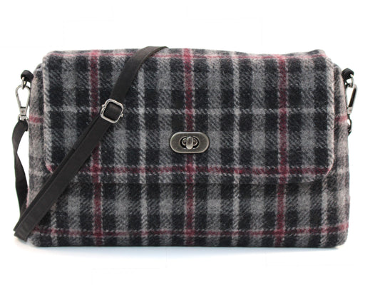 Wool Plaid Crossbody Bag