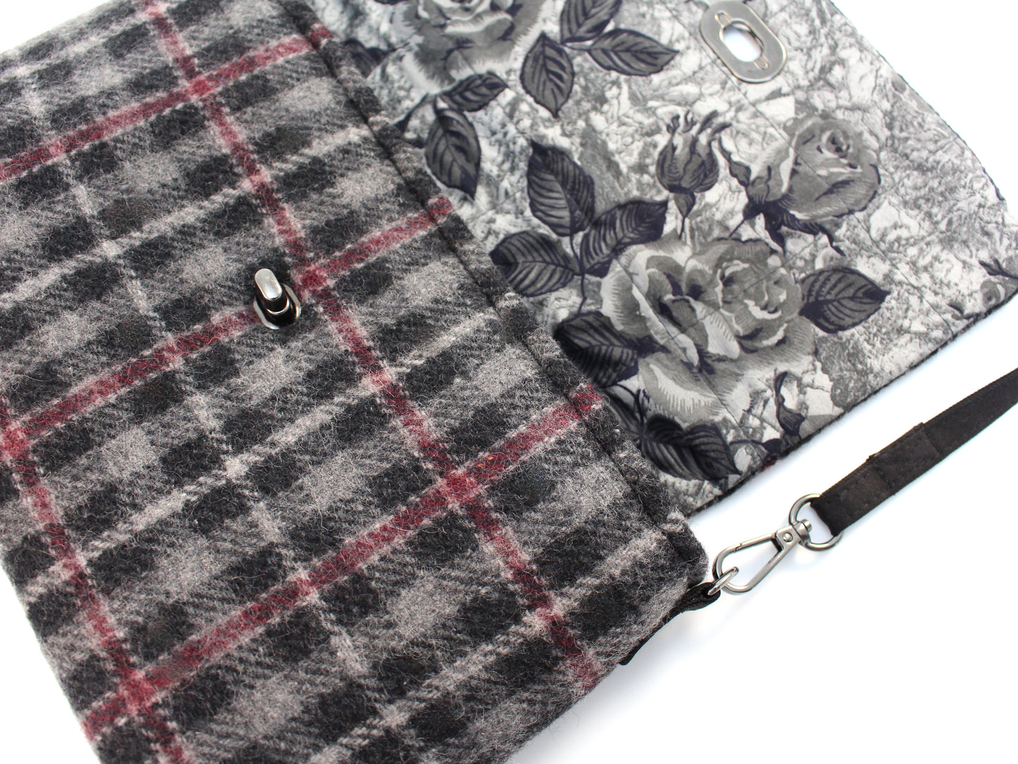 Wool Plaid Crossbody Bag