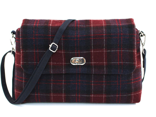Wool Plaid Crossbody Bag