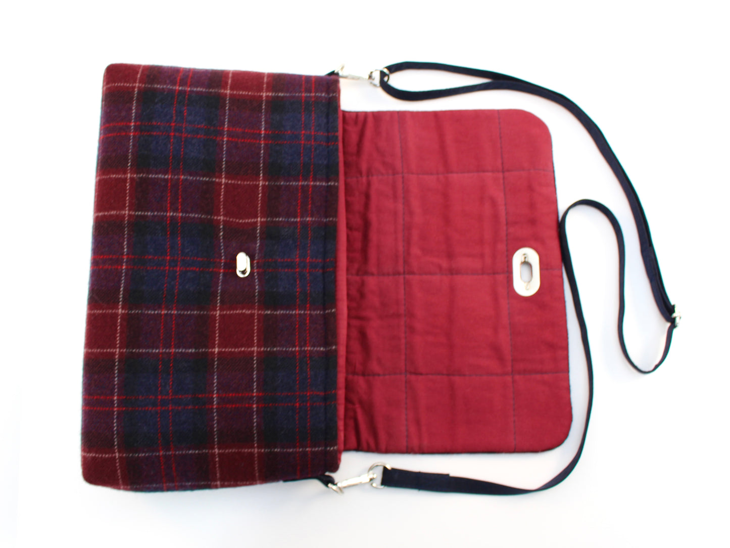 Wool Plaid Crossbody Bag