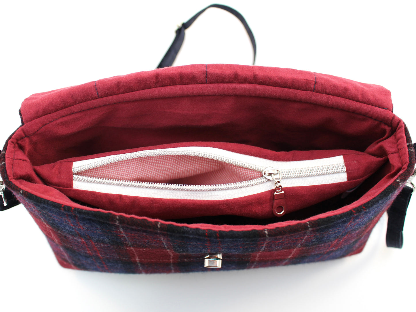 Wool Plaid Crossbody Bag