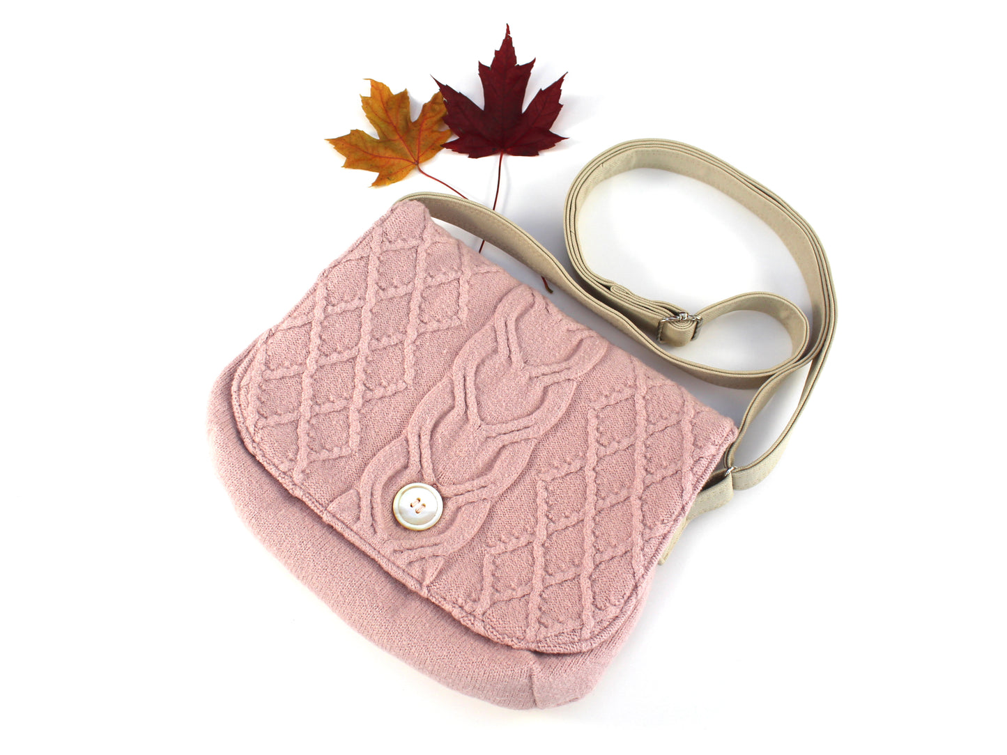 Crossbody Cable Knit Sweater Purse