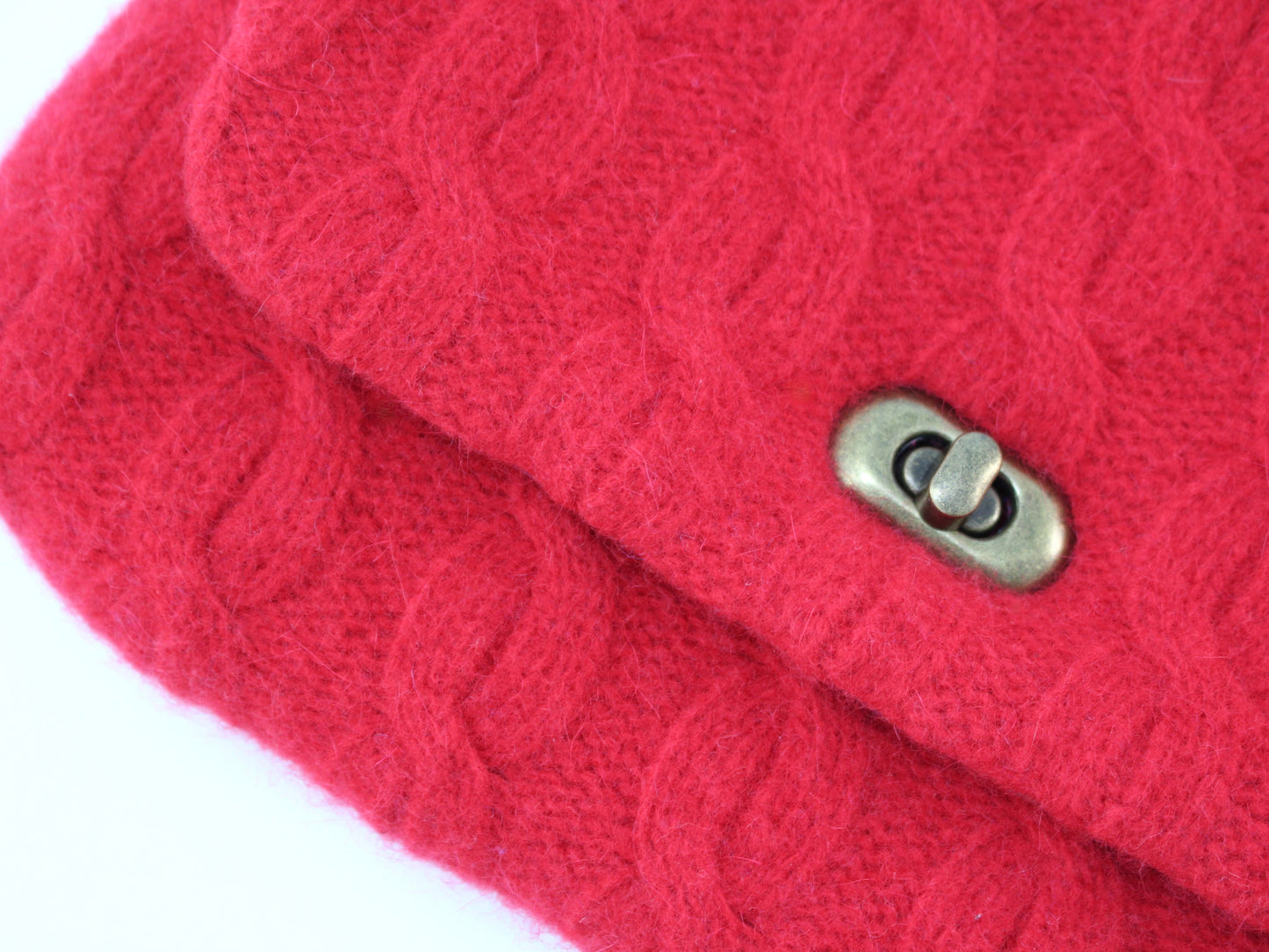 Crossbody Lambswool Cable Sweater Purse
