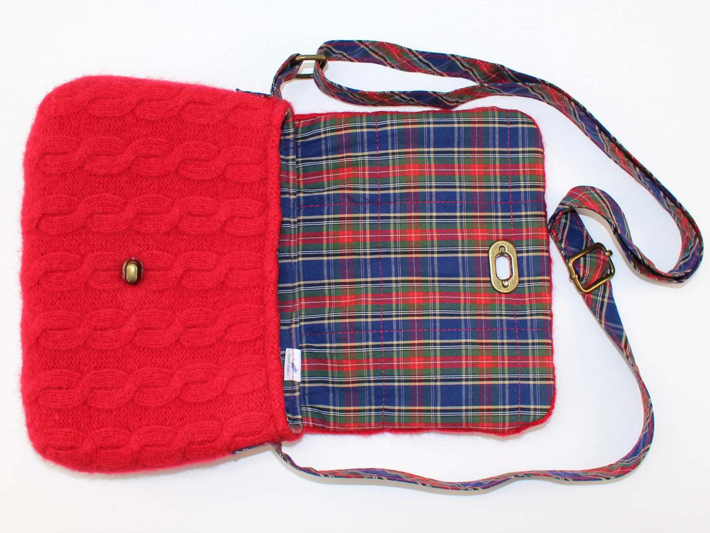 Crossbody Lambswool Cable Sweater Purse