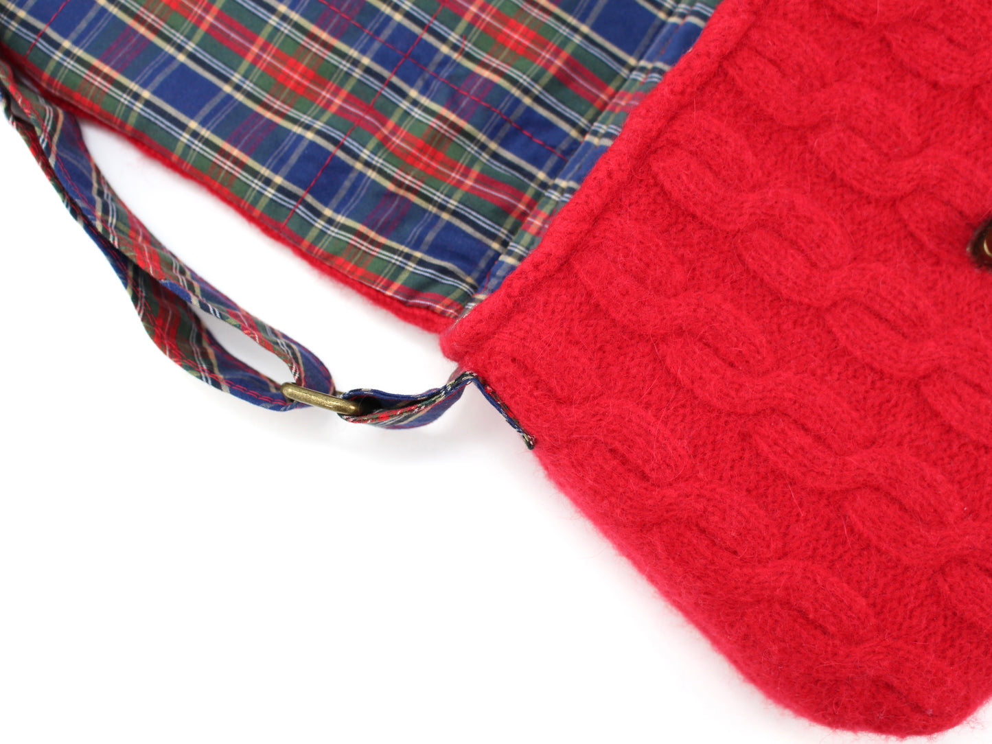 Crossbody Lambswool Cable Sweater Purse
