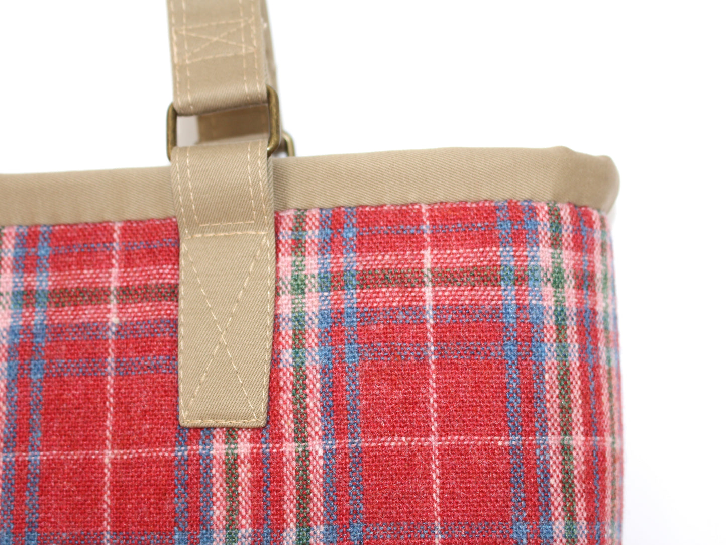 Wool Plaid Shoulder Bag