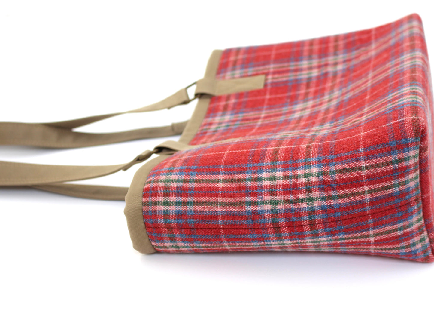 Wool Plaid Shoulder Bag