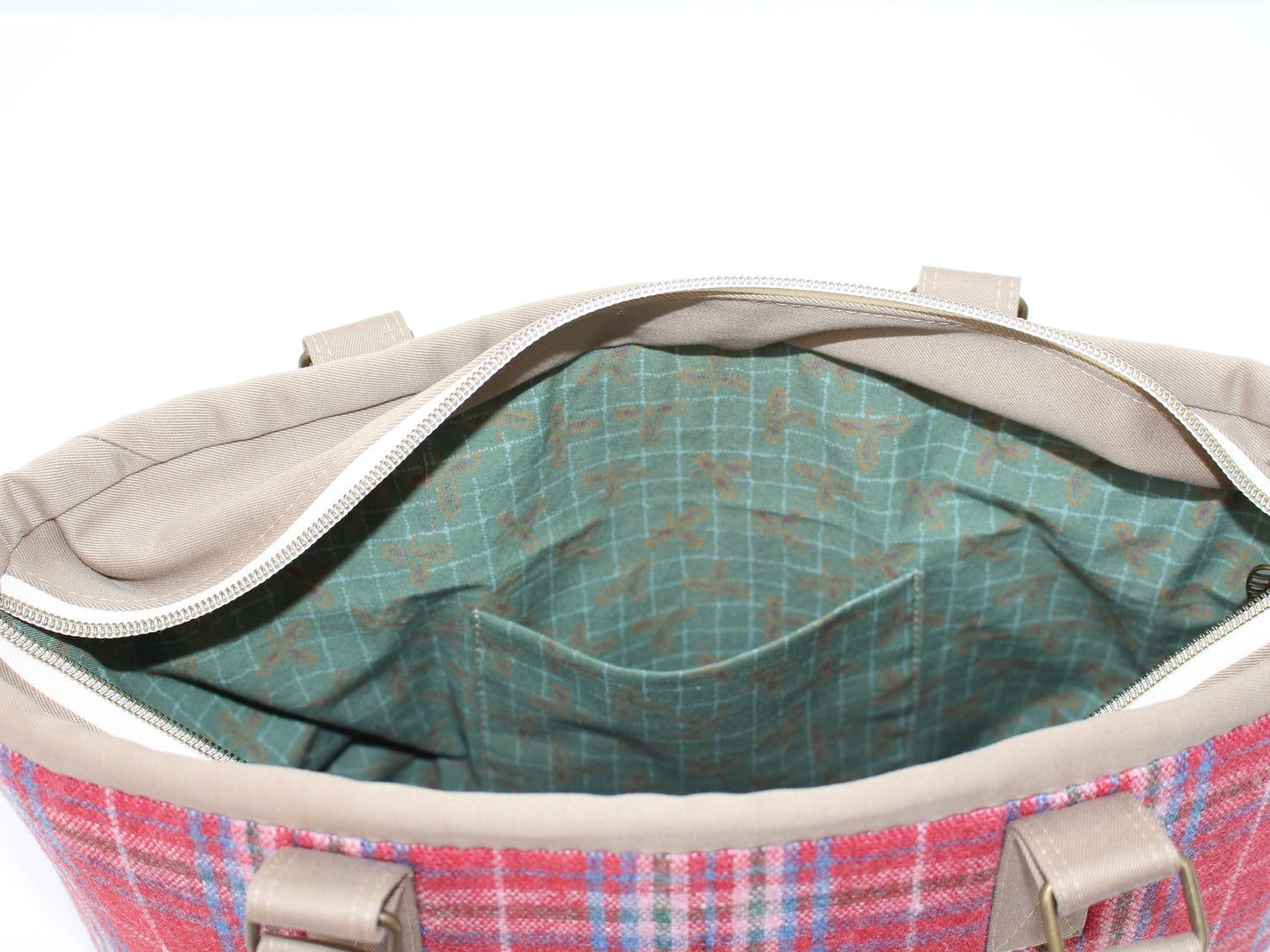 Wool Plaid Shoulder Bag