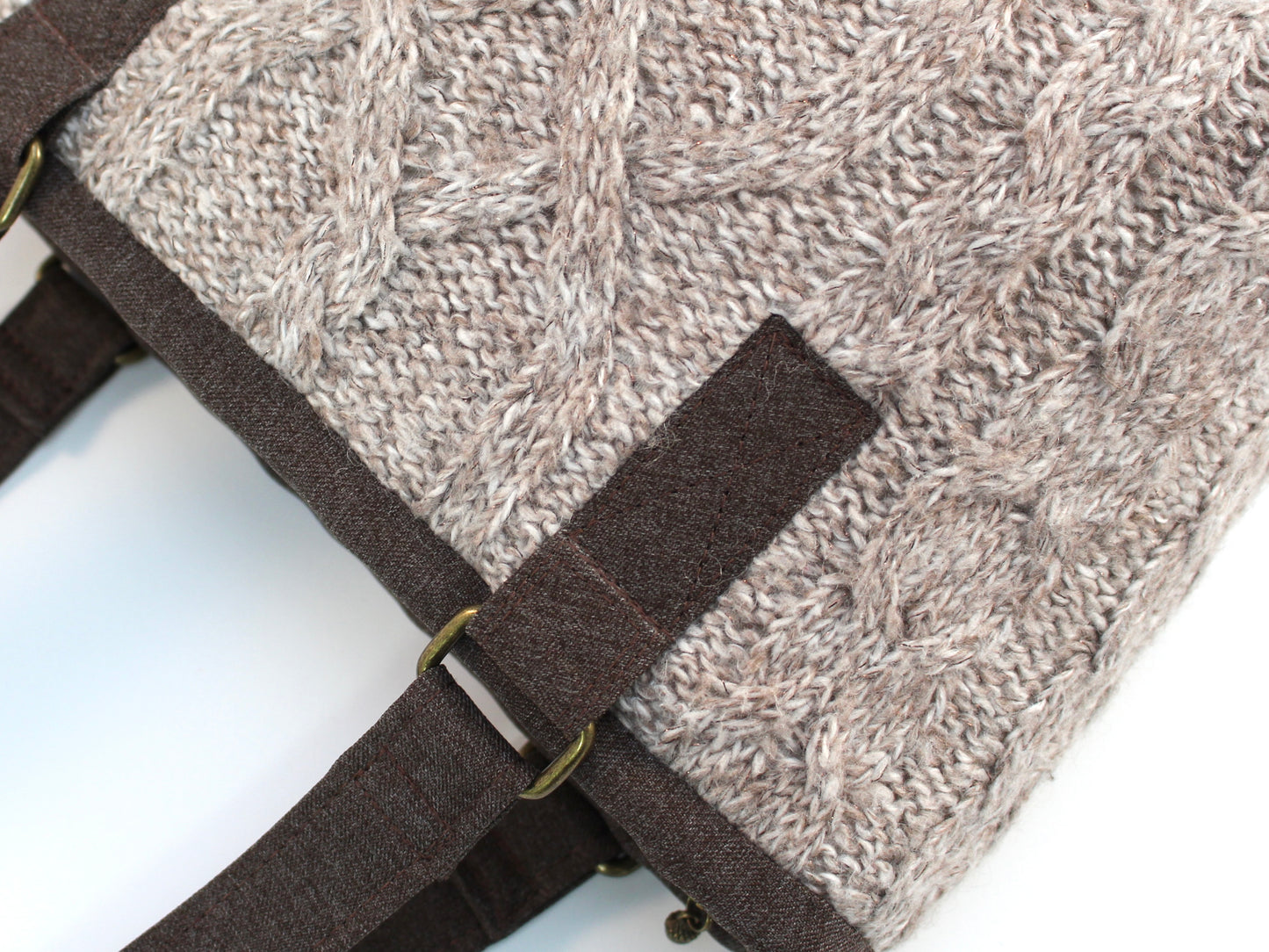 Cable Knit Sweater Shoulder Bag