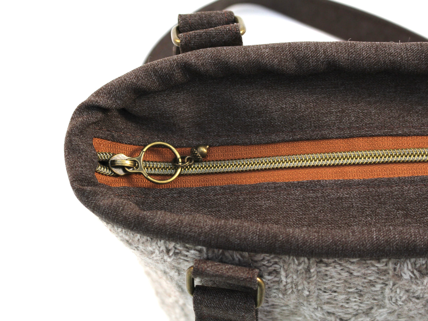 Cable Knit Sweater Shoulder Bag
